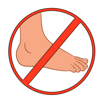 Diabetisches Fußsyndrom nicht barfuß laufen